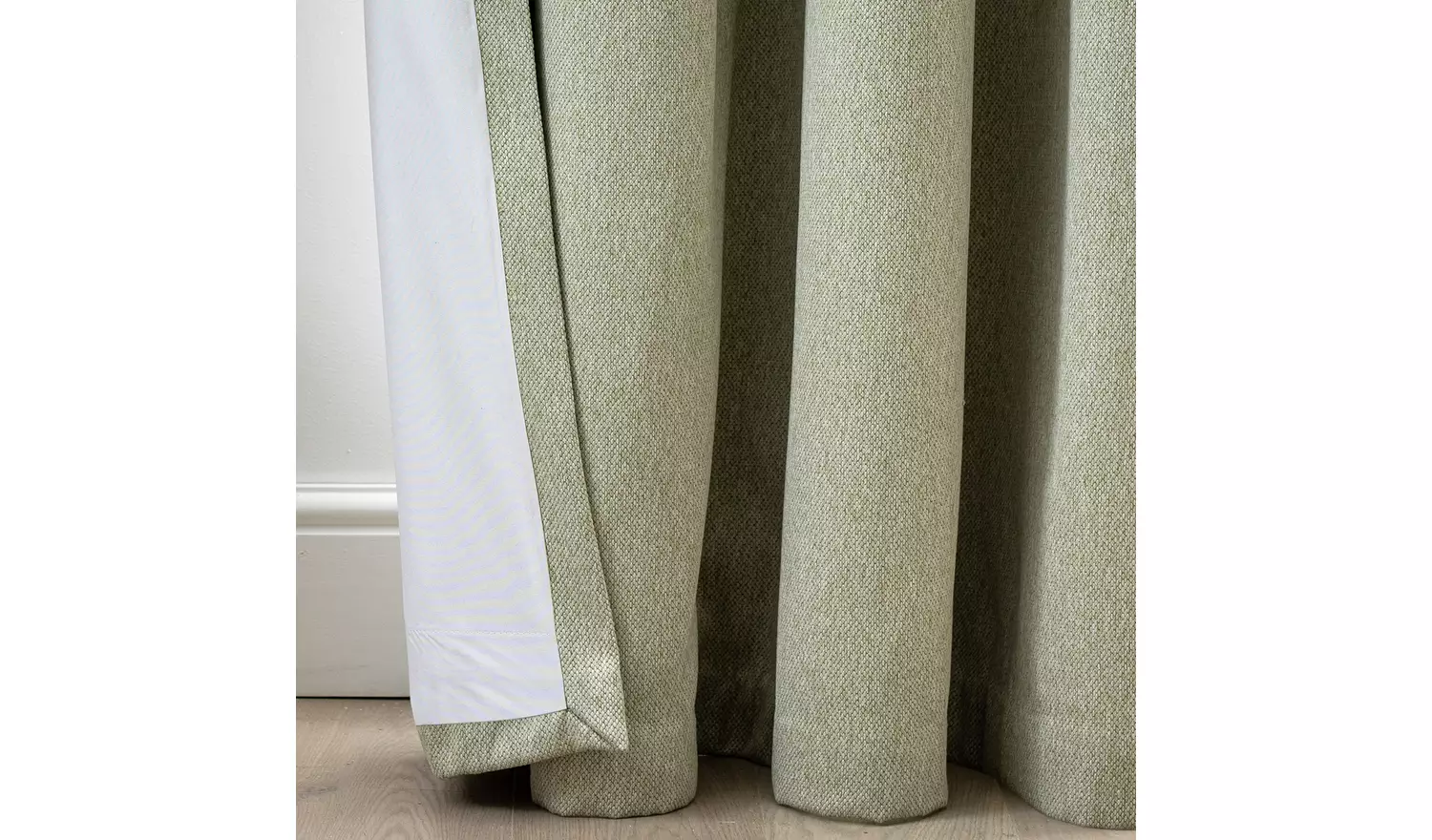 Habitat Textured Plain Blackout Lined Eyelet Curtains -Green