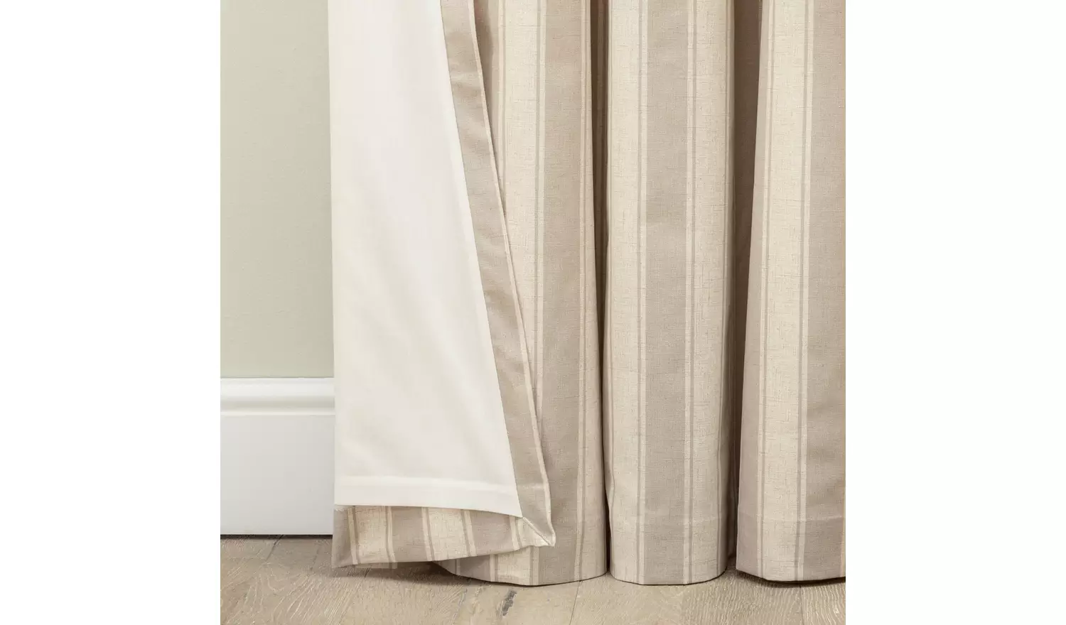 Habitat Stripe Printed Blackout Eyelet Curtains - Neutral
