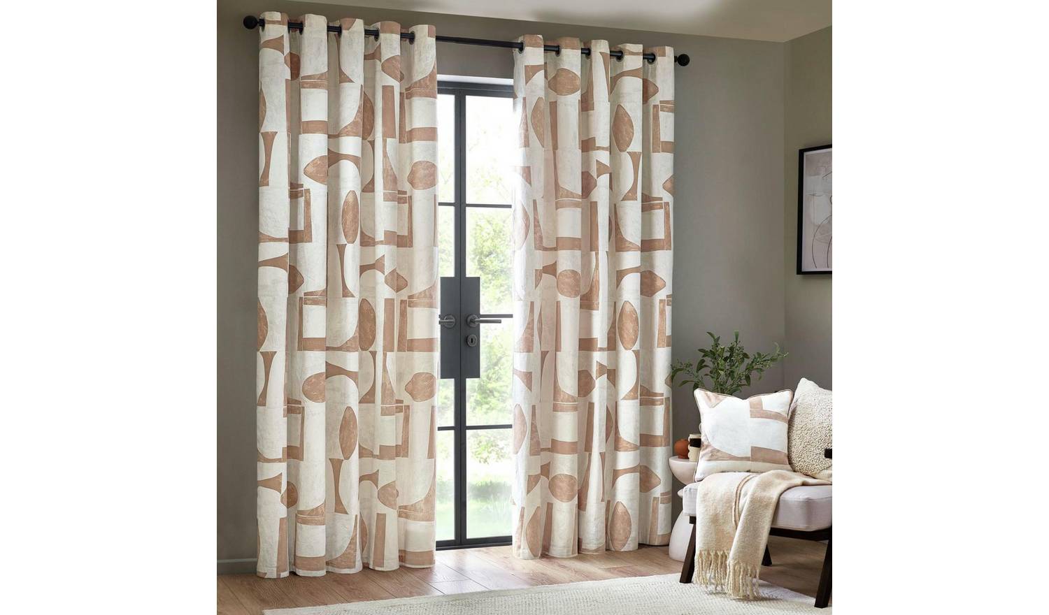 Hoem Carro Fully Lined Eyelet Curtains - 137x117cm