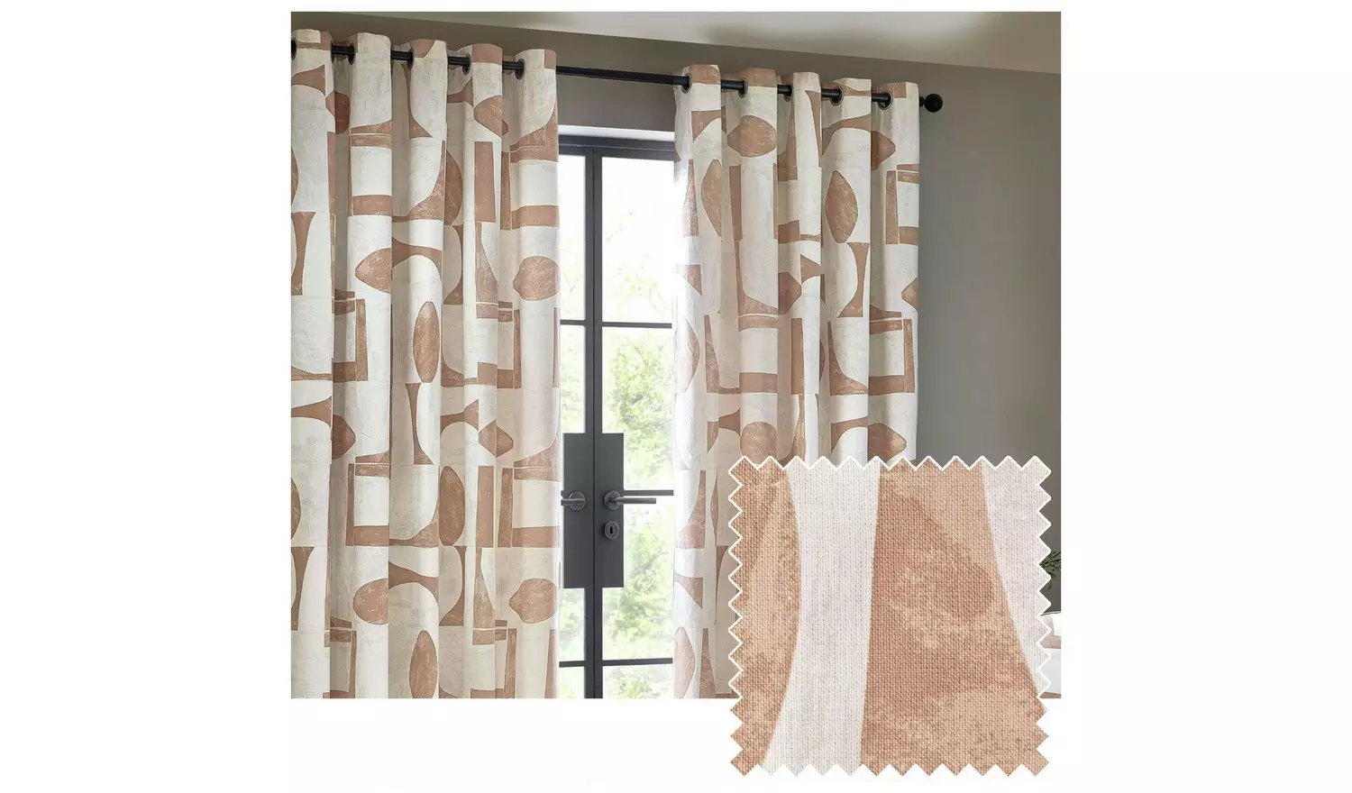 Hoem Carro Fully Lined Eyelet Curtains - 137x117cm