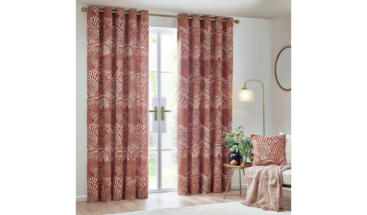 Hoem Nola Fully Lined Eyelet Curtains - 168x183cm