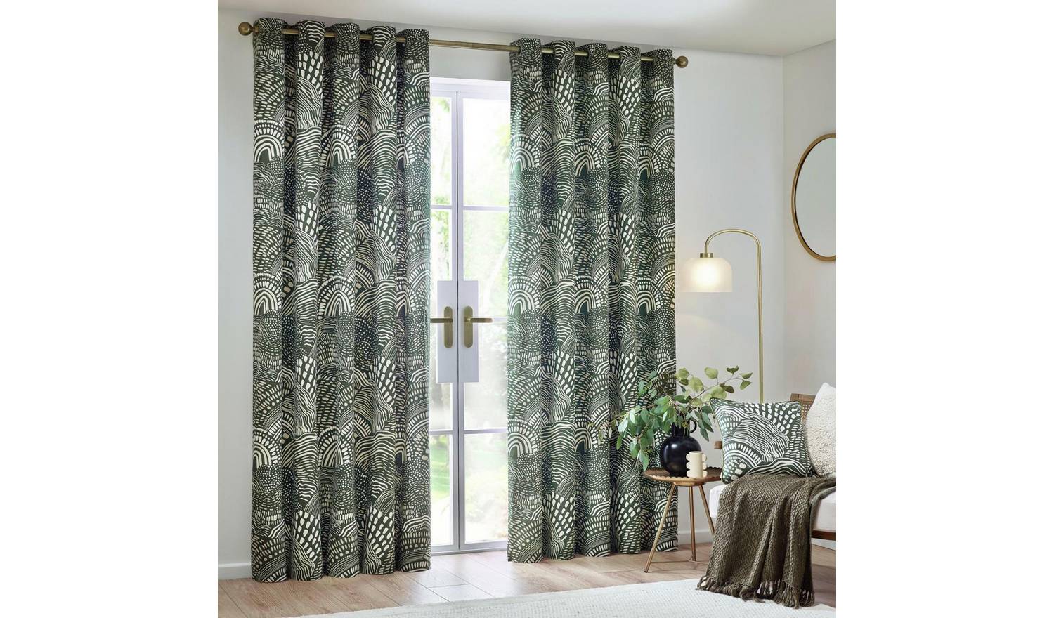 Hoem Nola Fully Lined Eyelet Curtains - 117x137cm