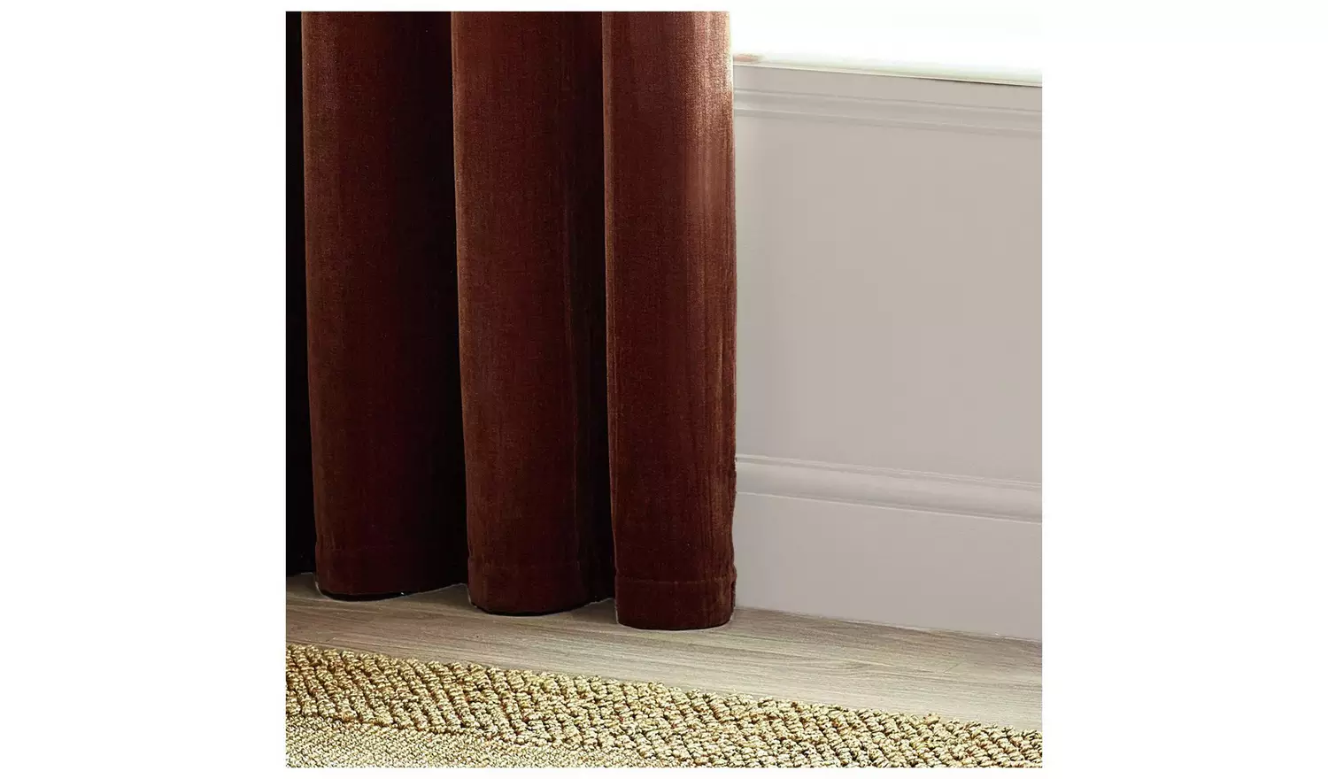 Yard Chenille Fully Lined Eyelet Curtains- Nutmeg- 168x229cm
