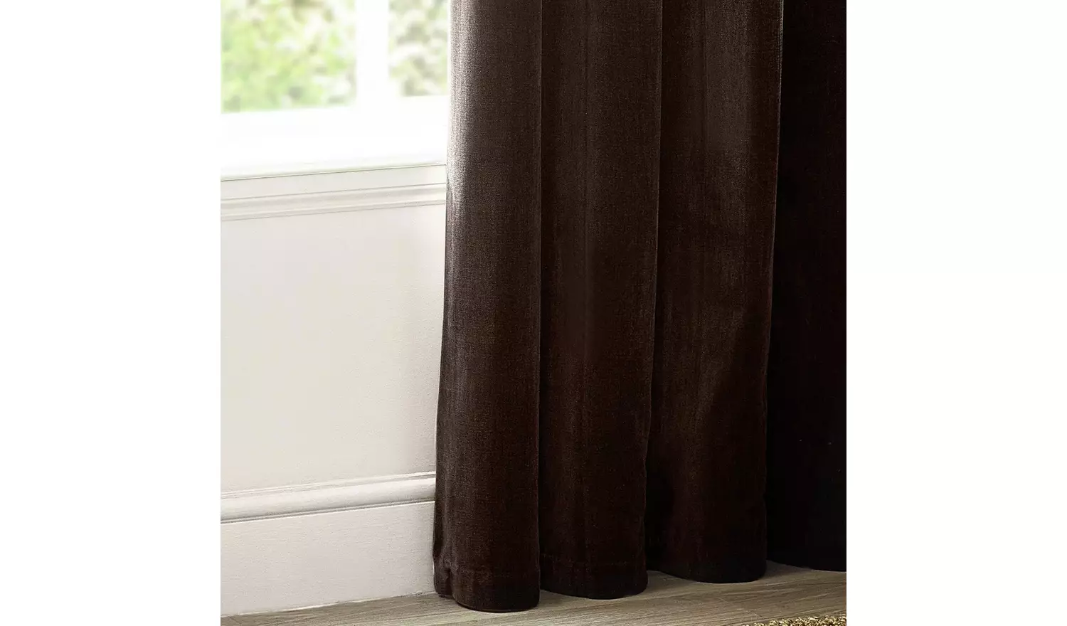Yard Chenille Fully Lined Eyelet Curtains - Brown- 168x183cm