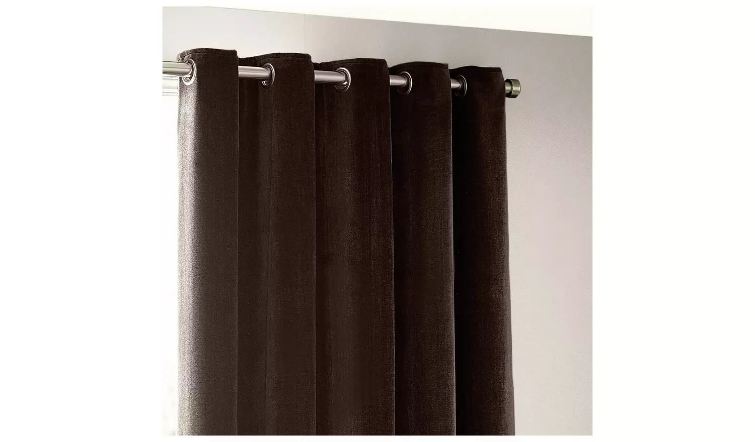Yard Chenille Fully Lined Eyelet Curtains - Brown- 168x229cm