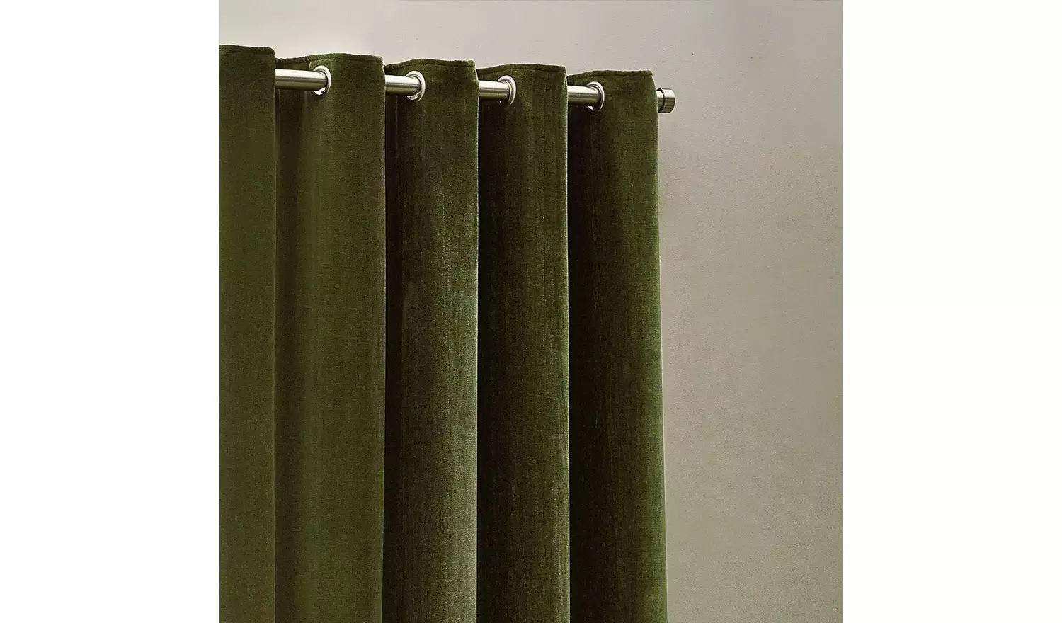Yard Chenille Fully Lined Eyelet Curtains- Olive - 168x183cm