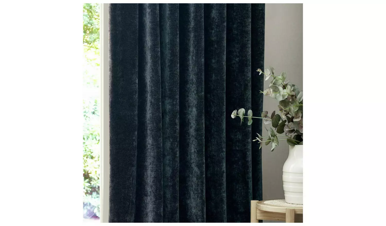 Yard Chenille Pencil Pleat Curtains - Navy - 229x229cm
