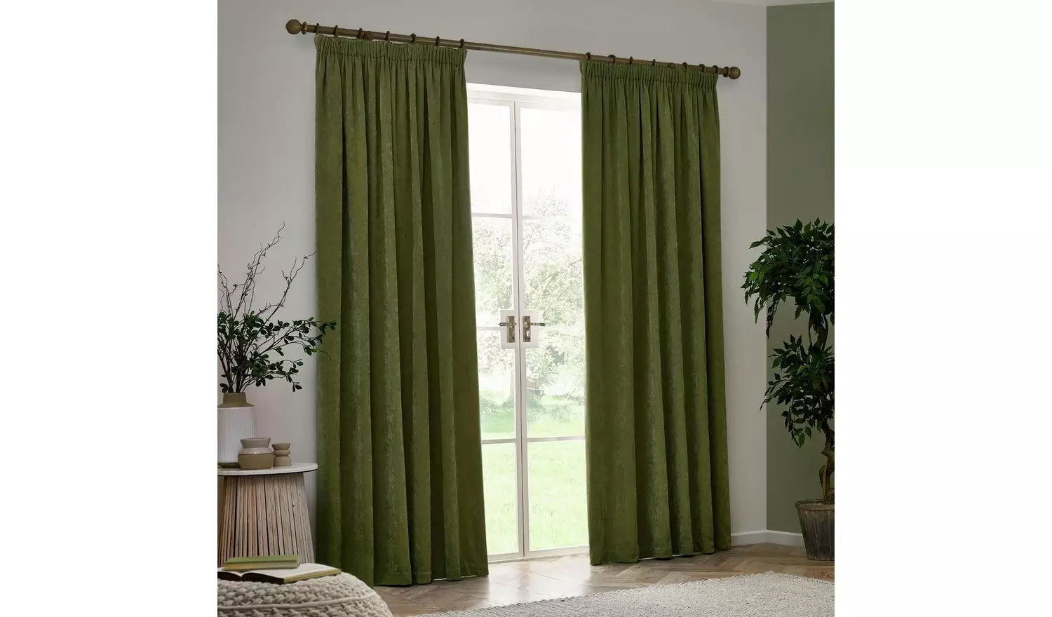 Yard Chenille Fully Lined Pencil Pleat Curtain - 168x137cm