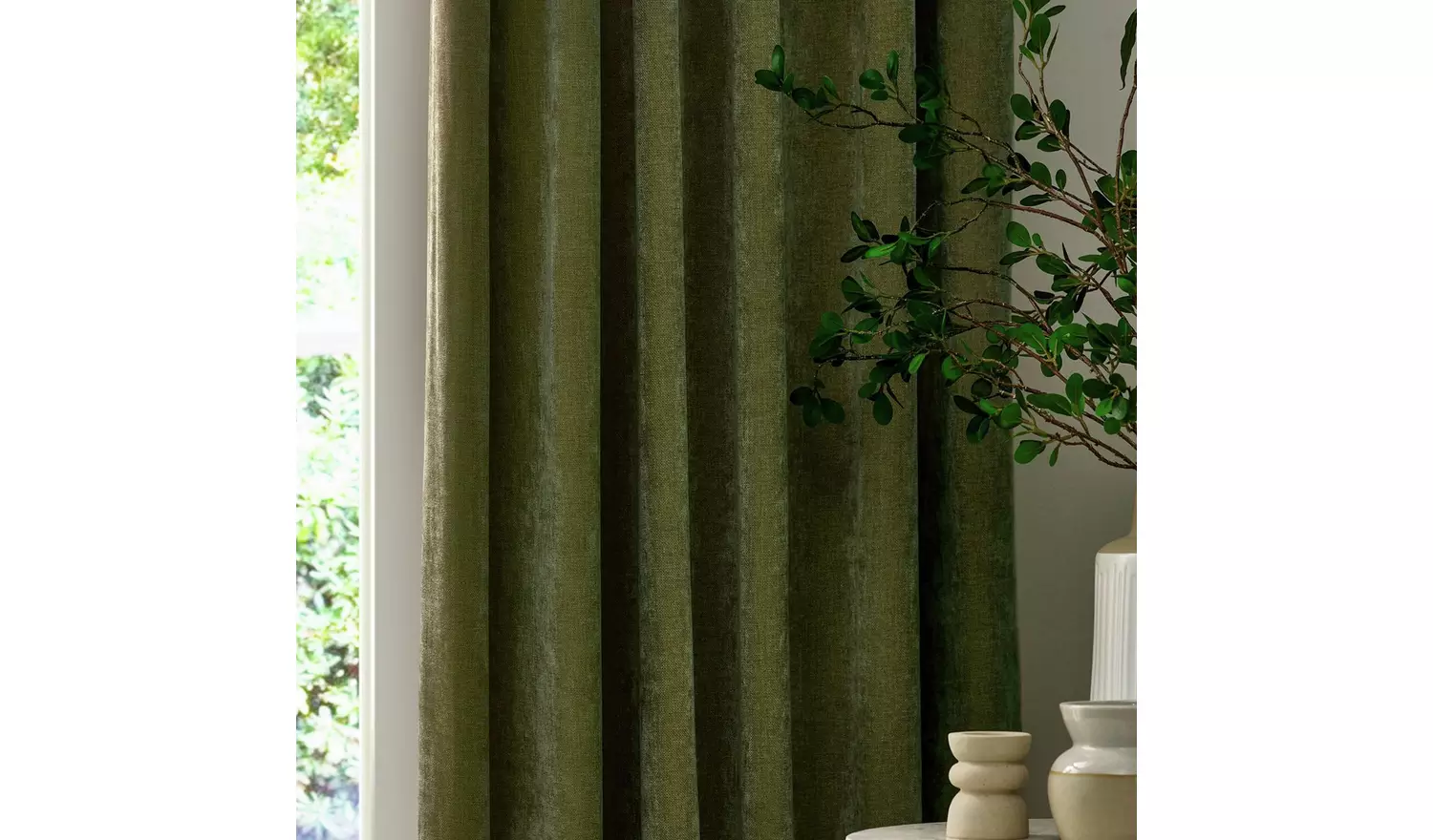 Yard Chenille Fully Lined Pencil Pleat Curtain - 168x183cm