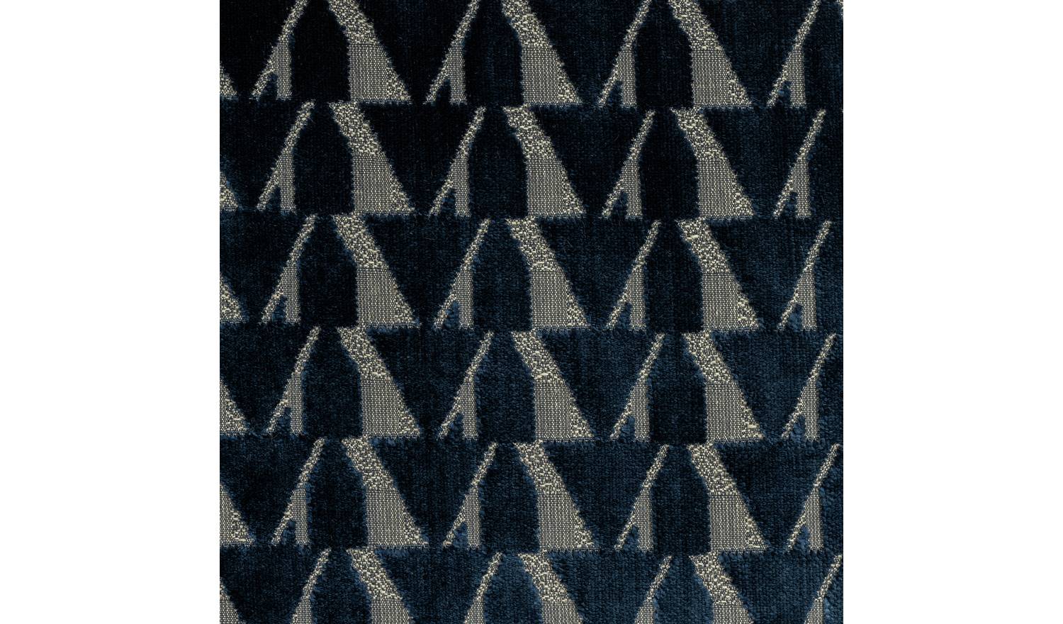 Habitat Velvet Geo Jacquard Lined Eyelet Curtains - Navy