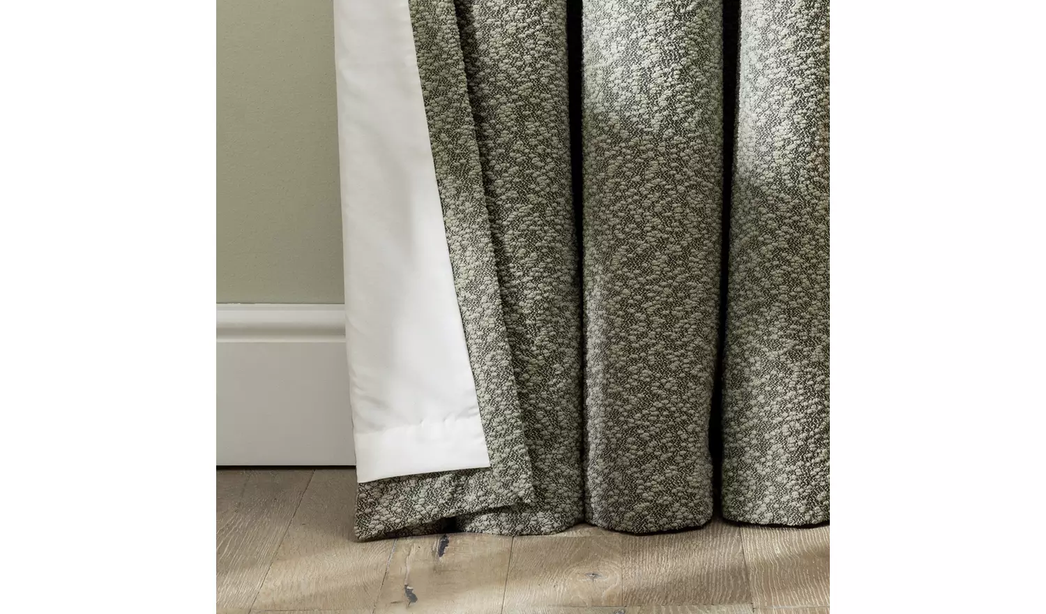Habitat Boucle Plain Blackout Lined Eyelet Curtains - Green