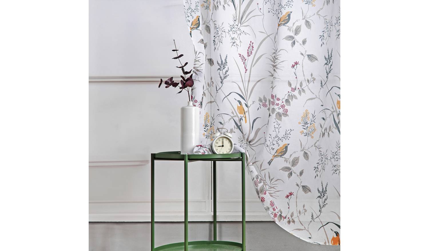Habitat Birds and Floral Voile Curtains Panel -Multicoloured