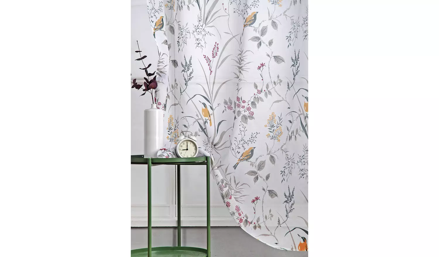 Habitat Birds and Floral Voile Curtains Panel -Multicoloured