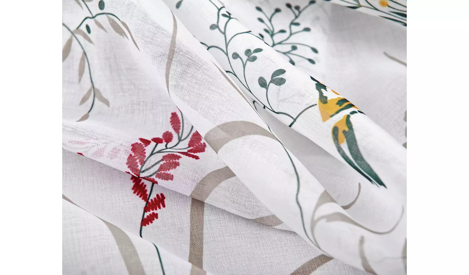 Habitat Birds and Floral Voile Curtains Panel -Multicoloured