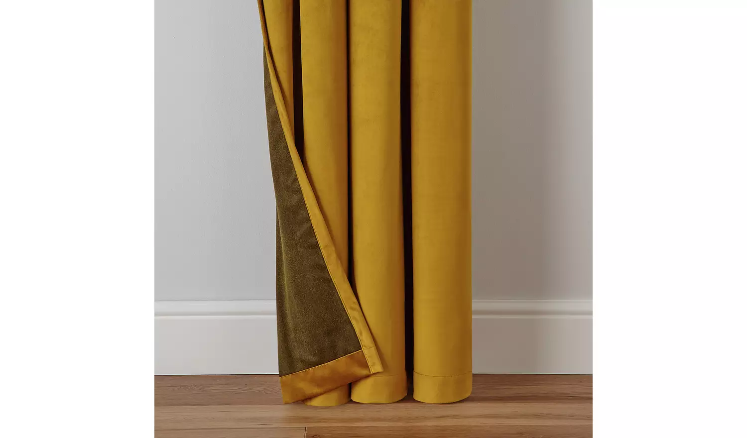 Habitat Plain Matt Velvet Dimout Eyelet Curtains - Mustard