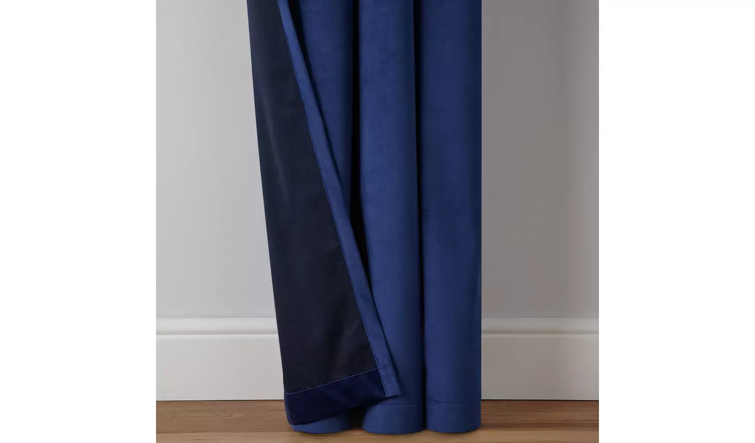 Habitat Plain Matt Velvet Dimout Eyelet Curtains - Navy
