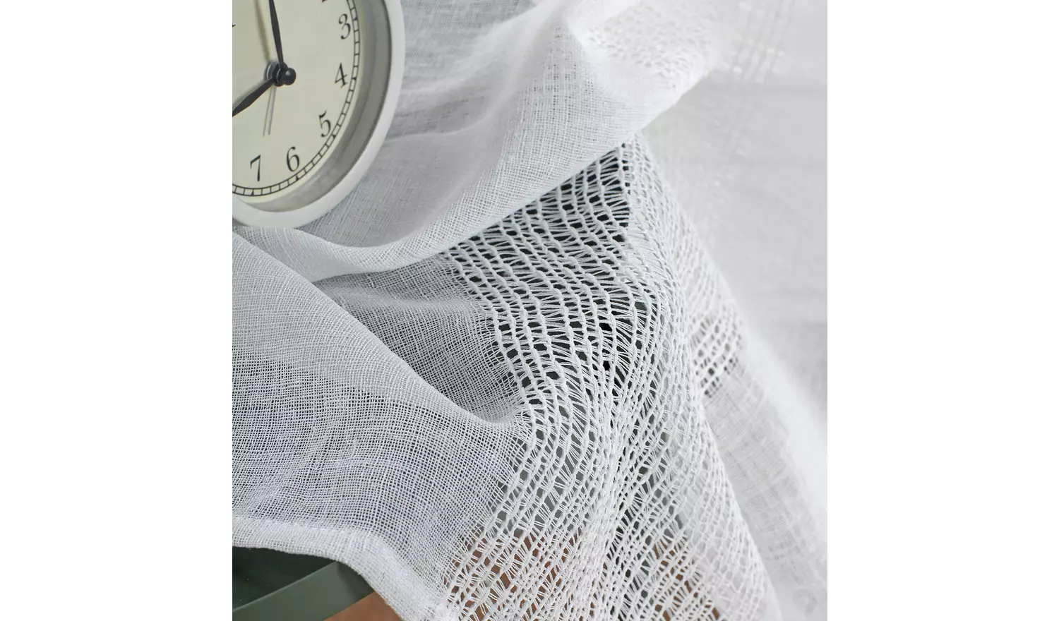 Habitat Linen Look Ladder Voile Curtain Panel - White