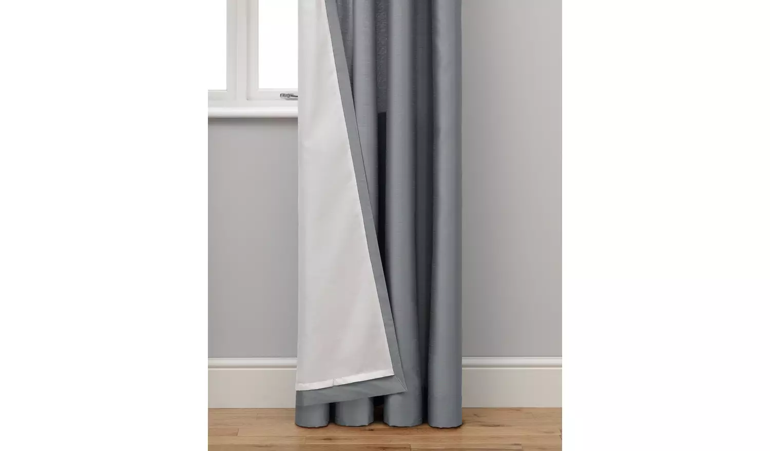 Habitat Faux Silk Fully Lined Eyelet Curtains - Dove Grey