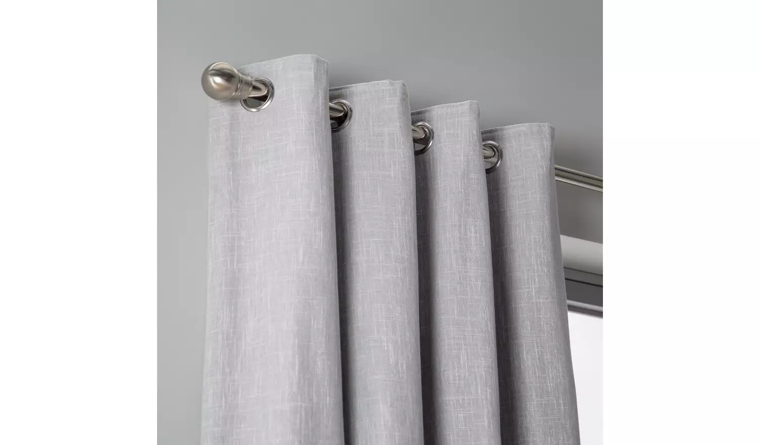 Habitat Blackout Fully Lined Eyelet Curtains - Dove Grey
