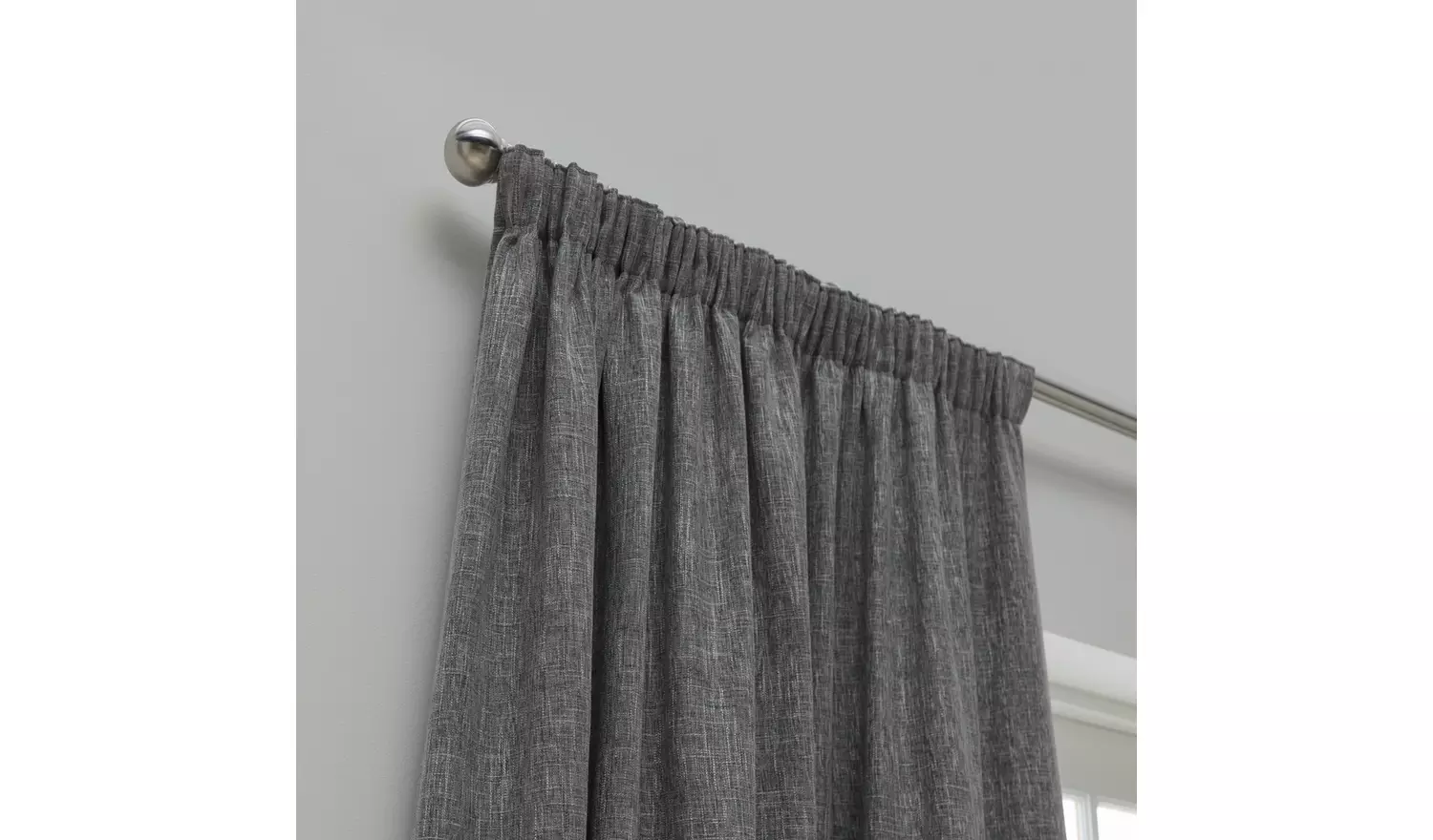Habitat Blackout Lined Pencil Pleat Curtains - Charcoal