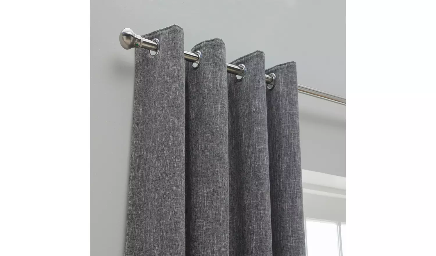 Habitat Blackout Fully Lined Eyelet Curtains - Charcoal