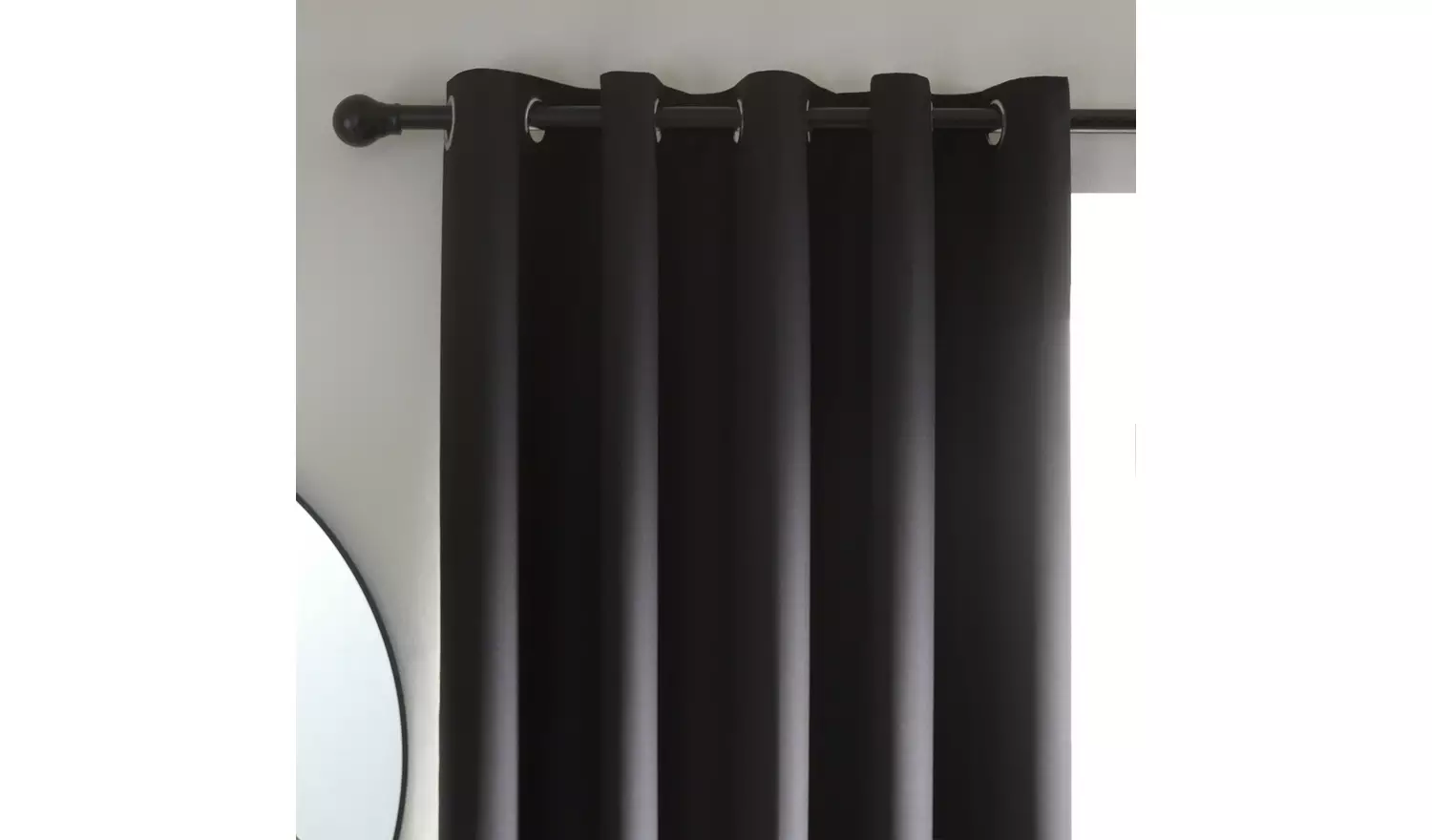 Habitat Blackout Plain Eyelet Curtains - Black