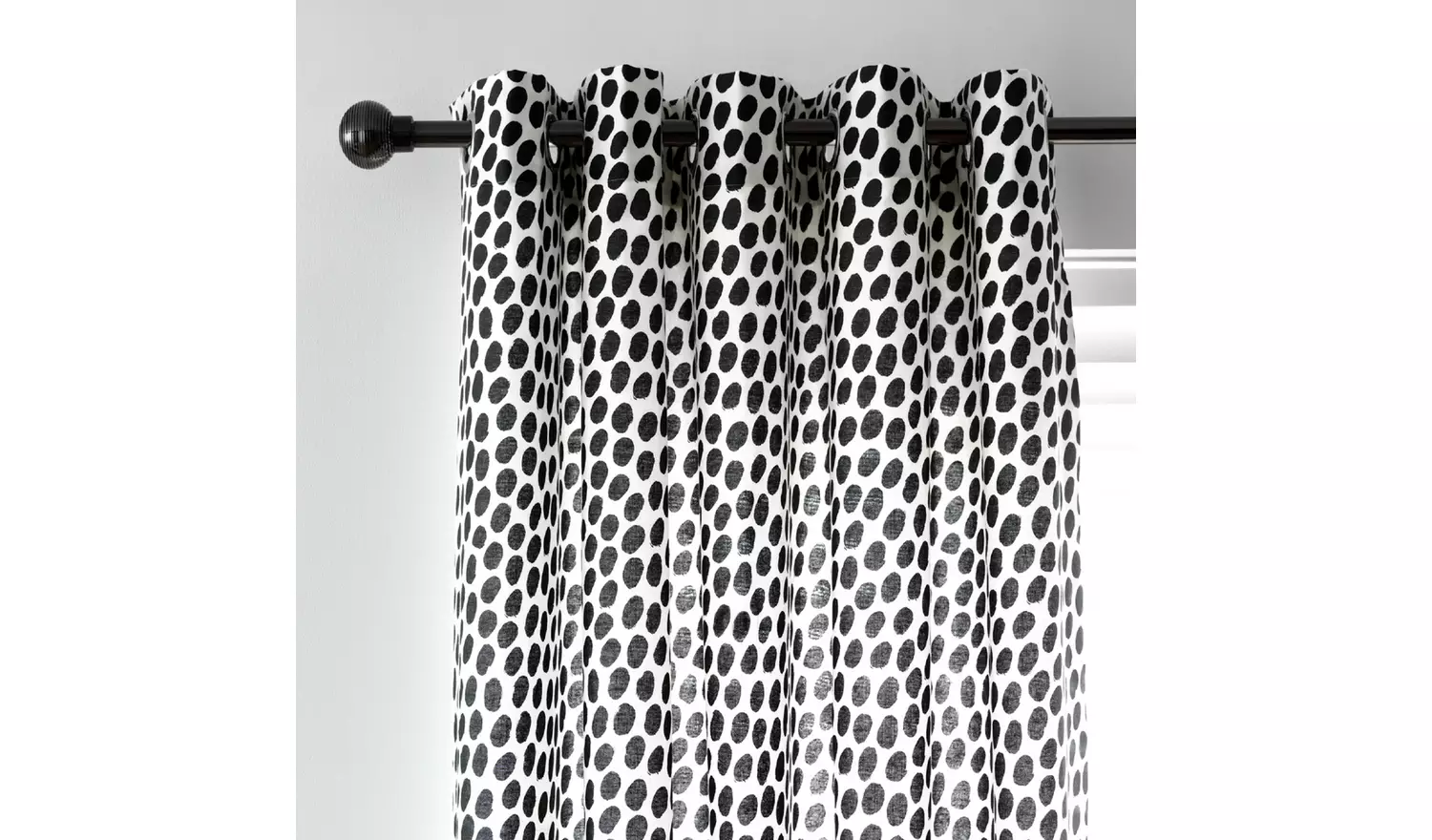 Habitat Dalmatian Print Lined Eyelet CurtainsBlack & White