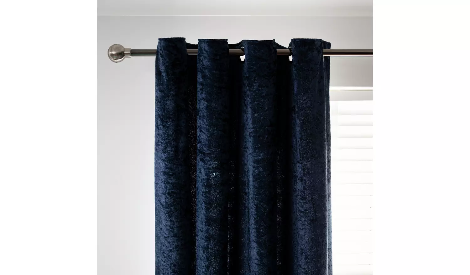 Argos Home Crushed Velvet Lined Eyelet Curtains - Blue