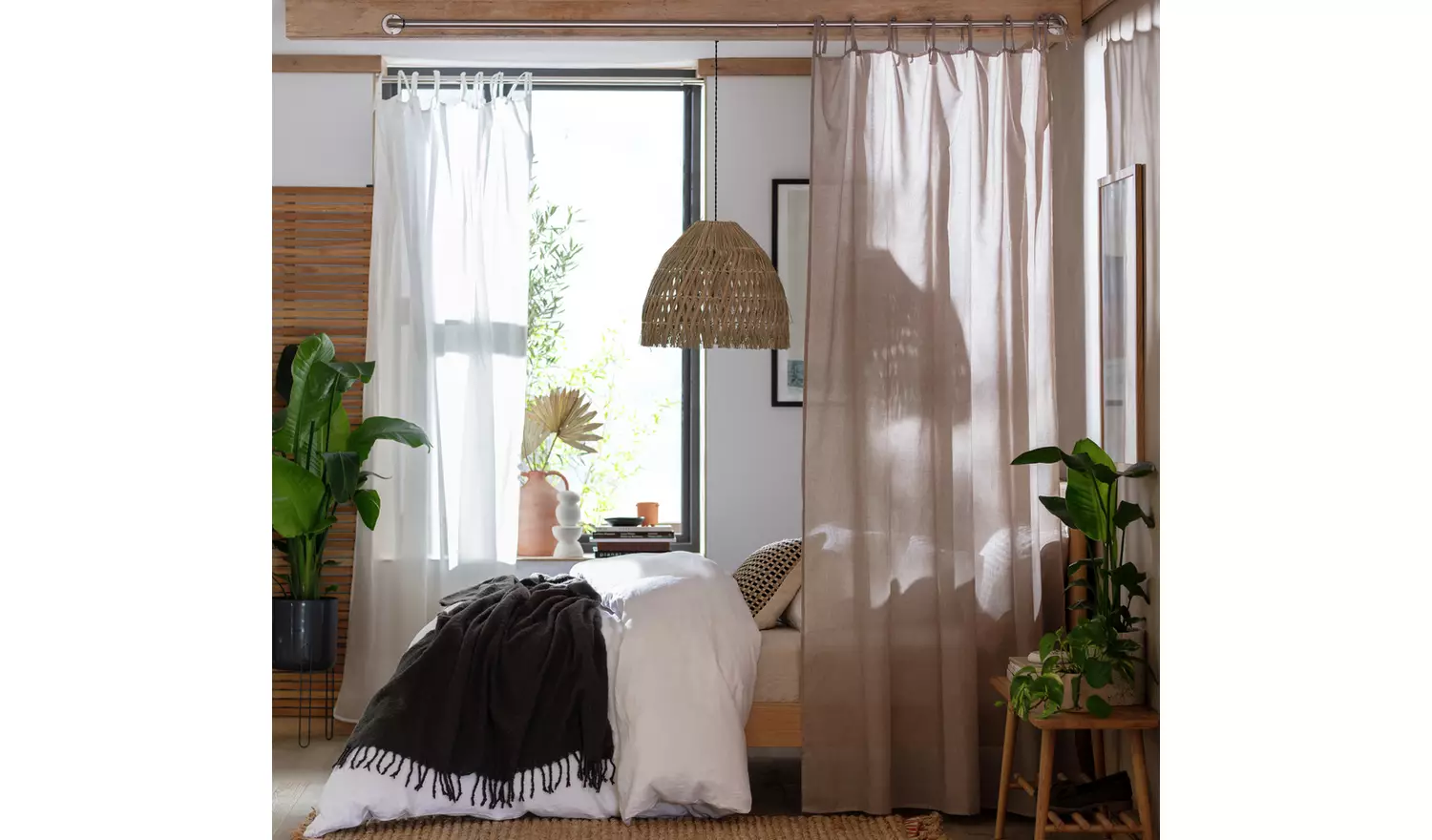 Habitat Plain Voile Curtains Panel - Taupe