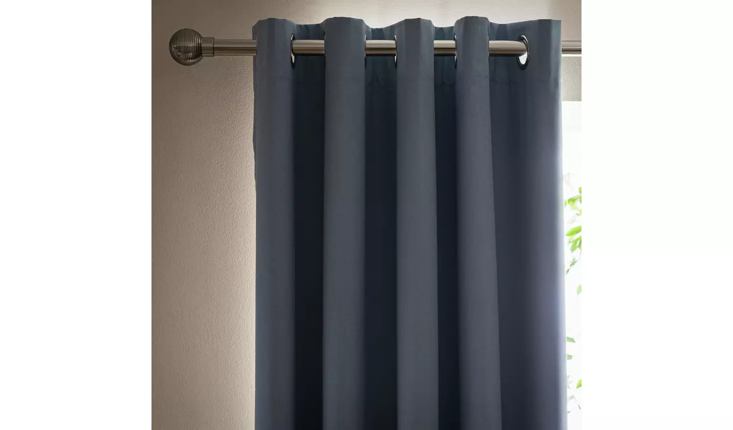 Habitat Plain Blackout Eyelet Curtains - Blue