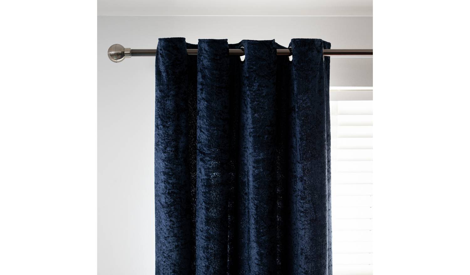 Argos Home Crushed Velvet Fully Lined Eyelet Curtains - Ink