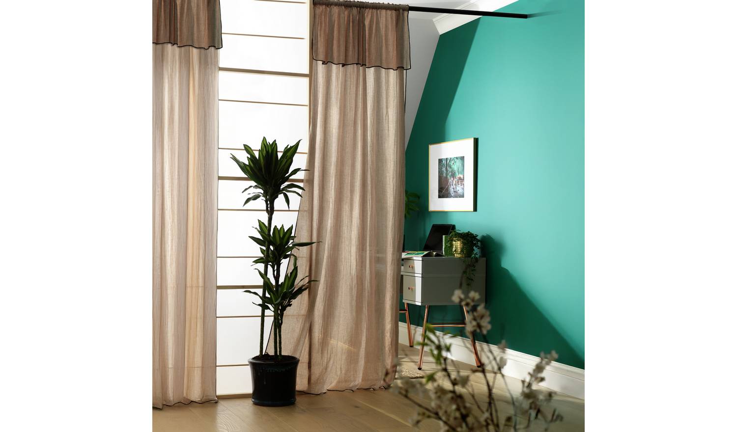 Habitat Double Voile Unlined Sheer Curtain - Natural