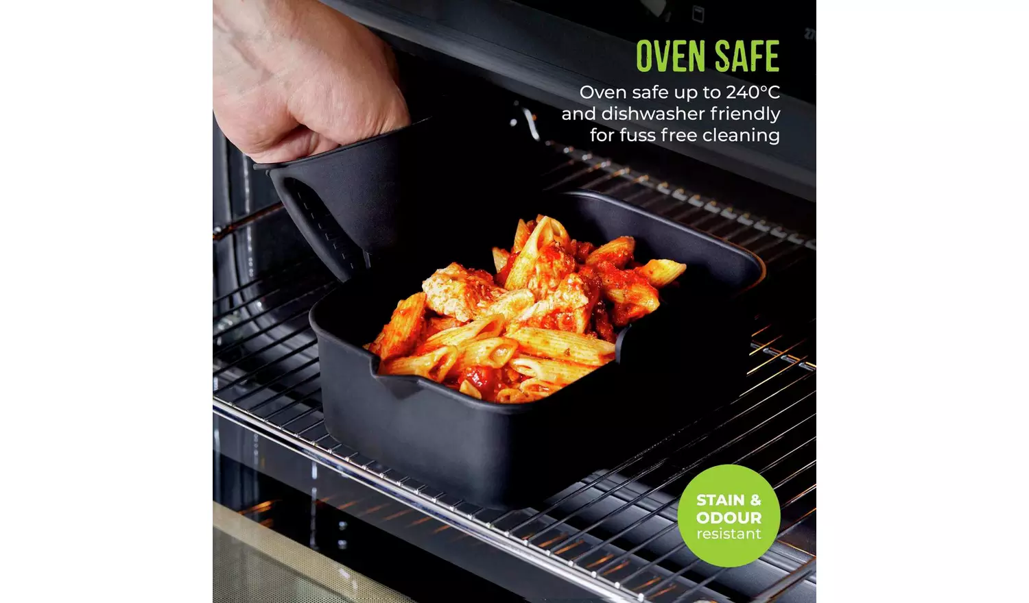 Tower Set of 2 Silicone Air Fryer Rectangular Solid Trays