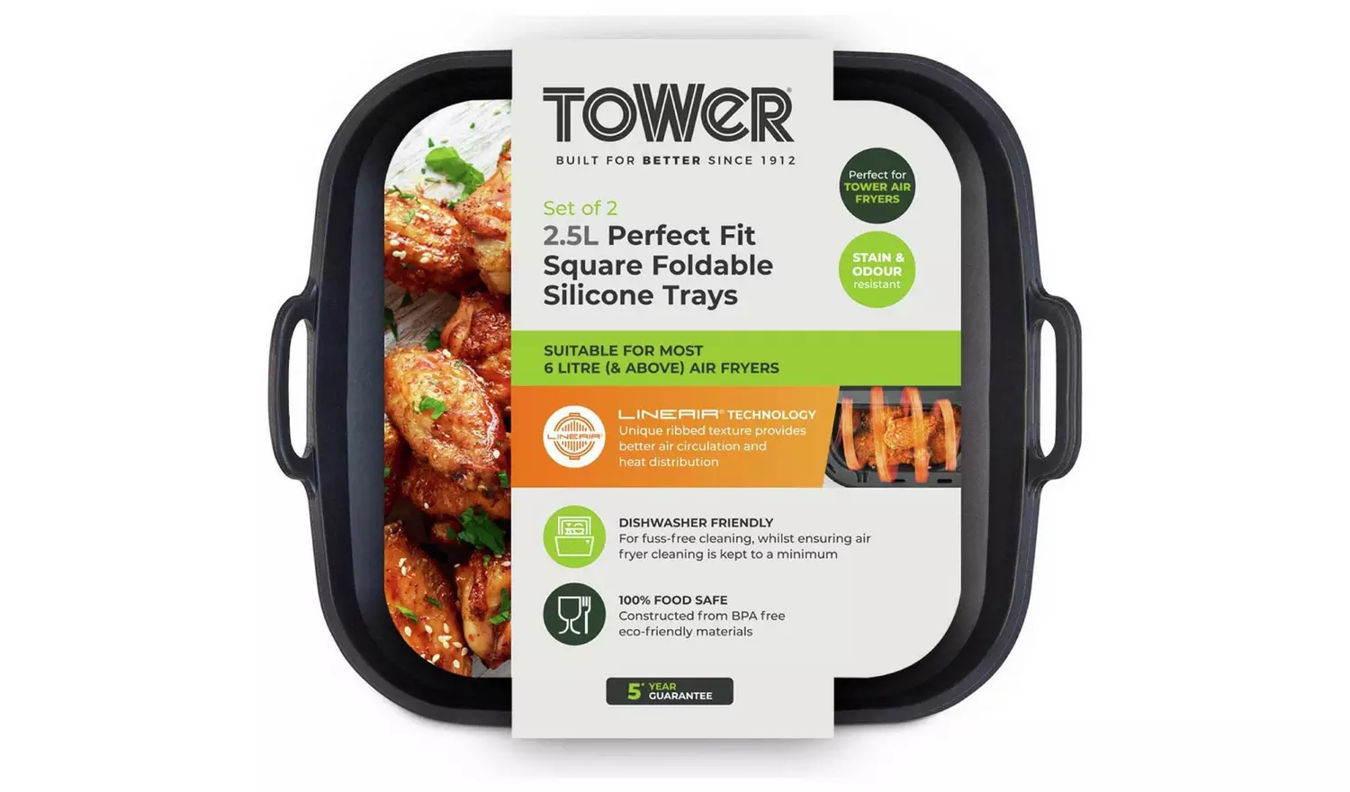 Tower Air Fryer Square Foldable Tray Set