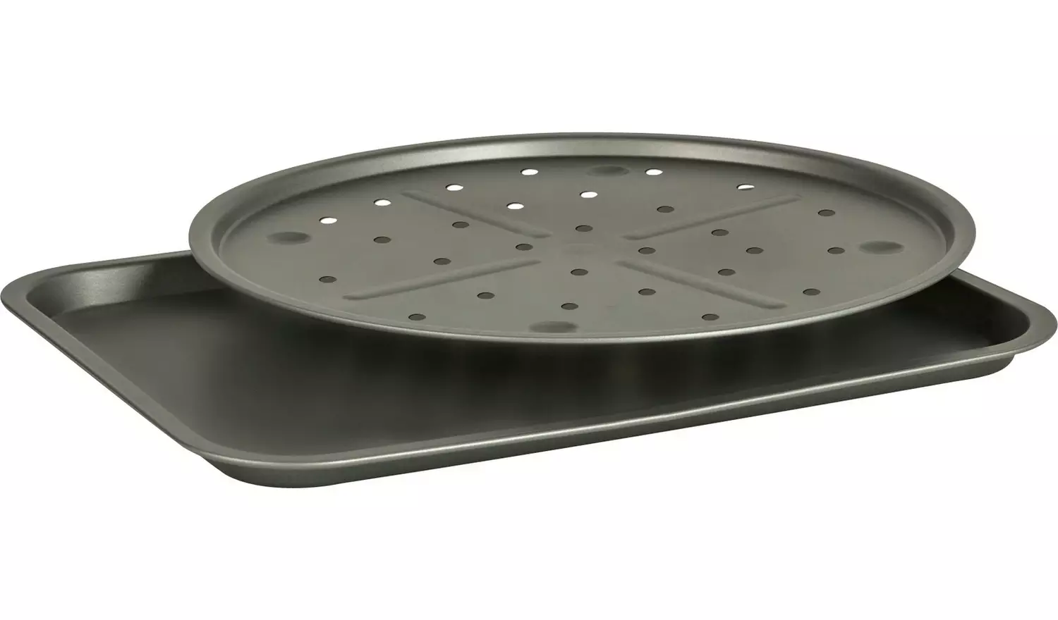 Argos Home 2 Piece Non Stick Pizza Pan & Oven Chip Tray Set