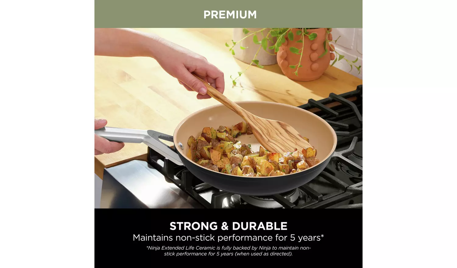 Ninja 20cm Extended Life Ceramic Aluminium Frying Pan