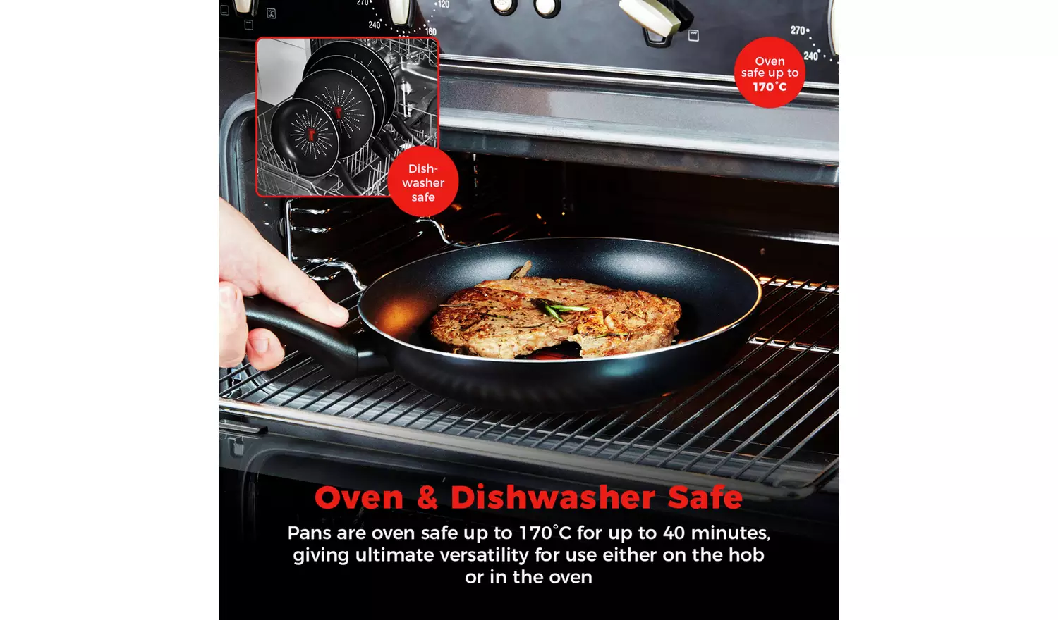 Tower Smart Start Classic 28cm Aluminium Frying Pan - Black