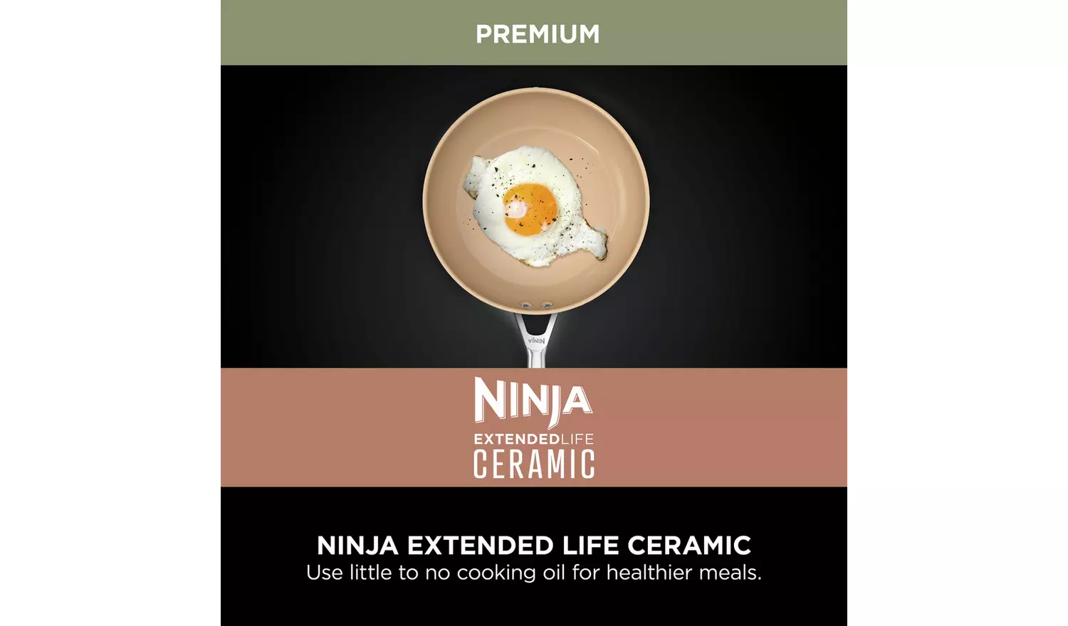 Ninja 24cm Extended Life Ceramic Aluminium Frying Pan