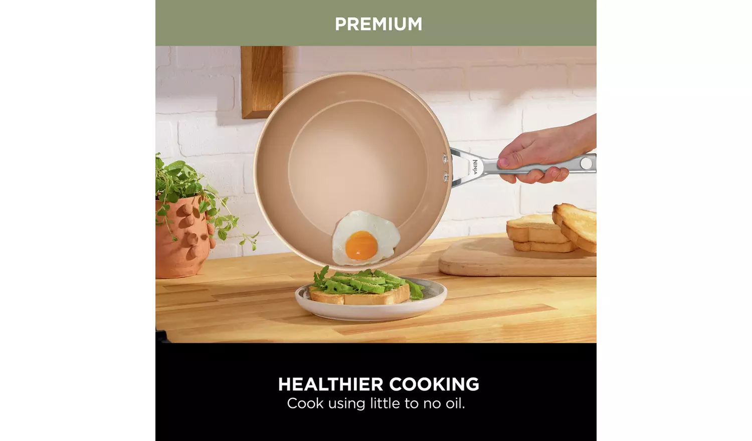 Ninja 24cm Extended Life Ceramic Aluminium Frying Pan