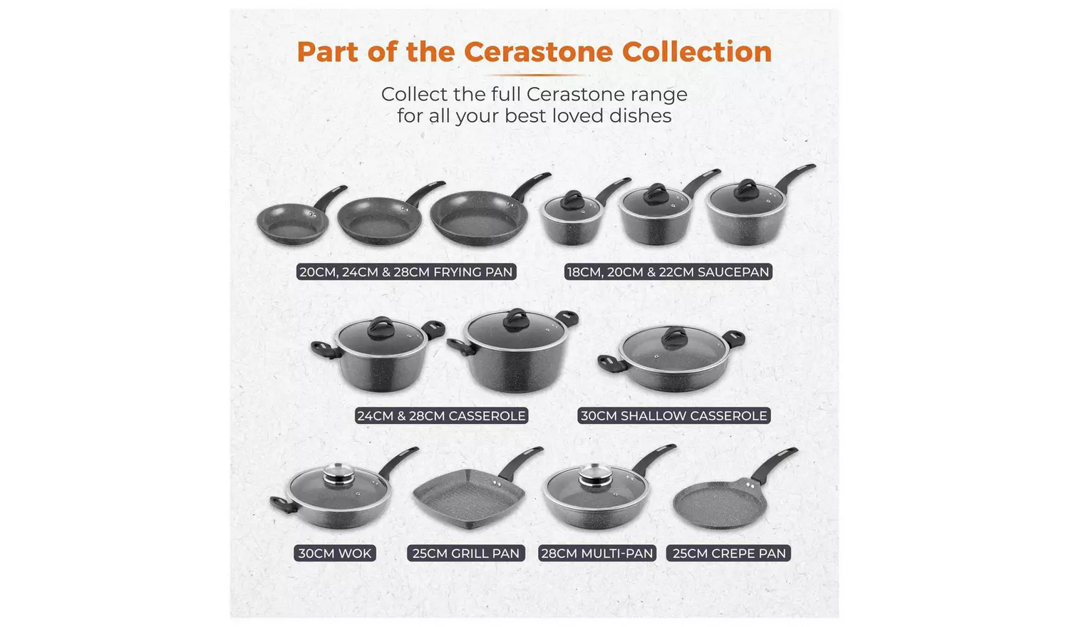 Tower Cerastone 28cm Forged Aluminium Multipan