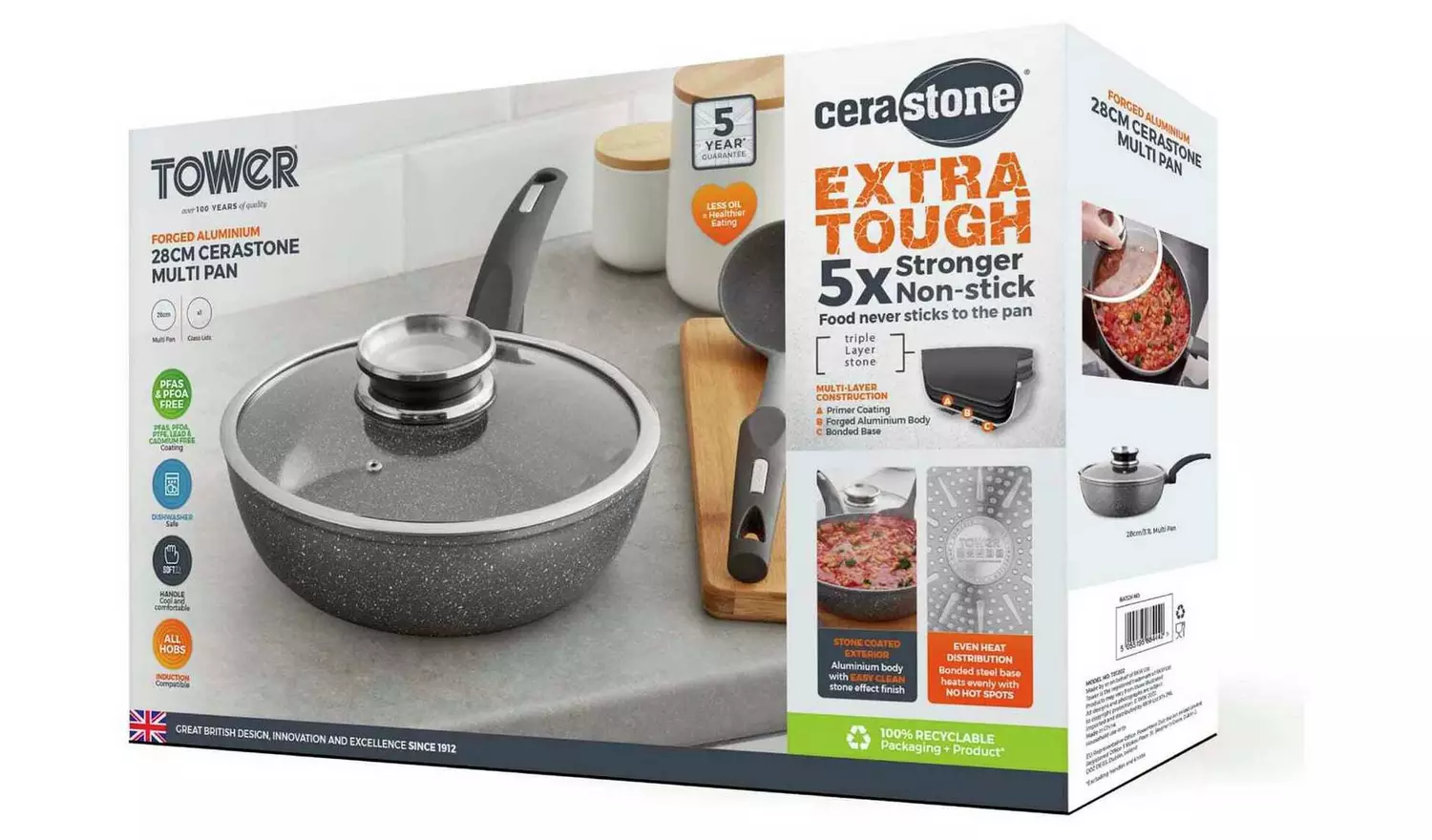 Tower Cerastone 28cm Forged Aluminium Multipan