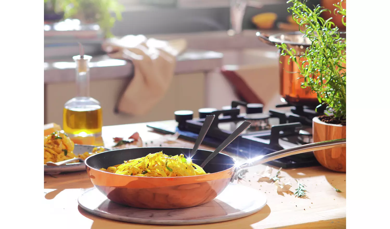 Habitat 24cm Copper Triply Frying Pan