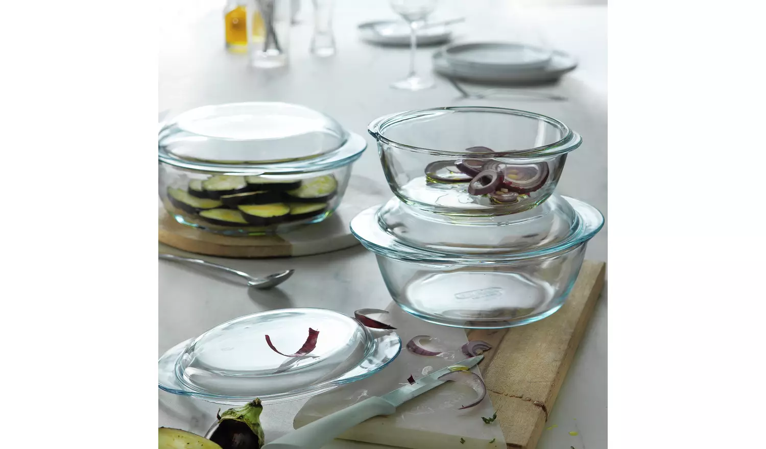 Pyrex 3 Piece Clear Casserole Set