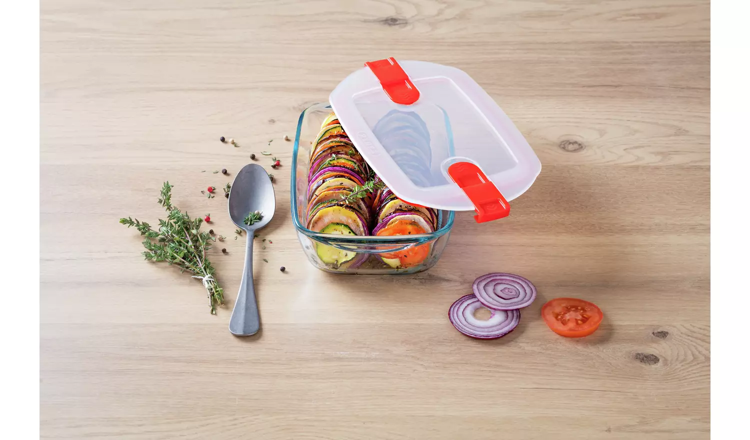 Pyrex Cook & Heat Rectangular 1L Dish With Lid