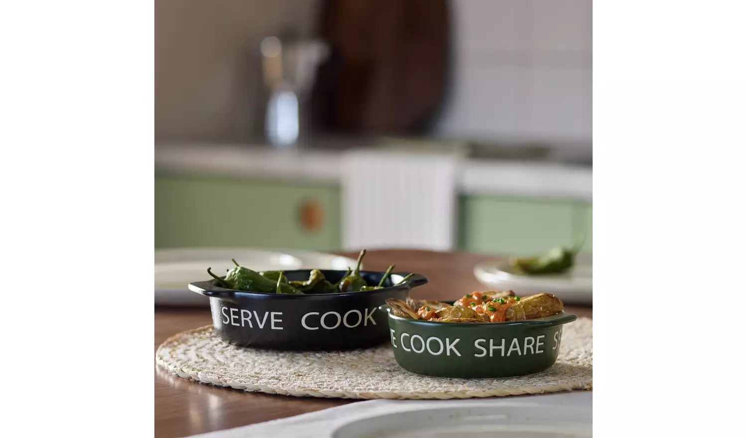 Habitat Set of 2 Tapas Dishes - Black and Khaki