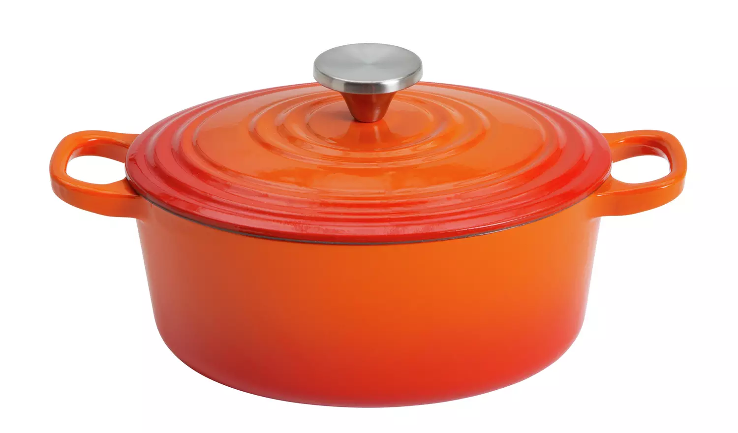 Habitat 4.7 Litre Cast Iron Oval Casserole Dish - Orange