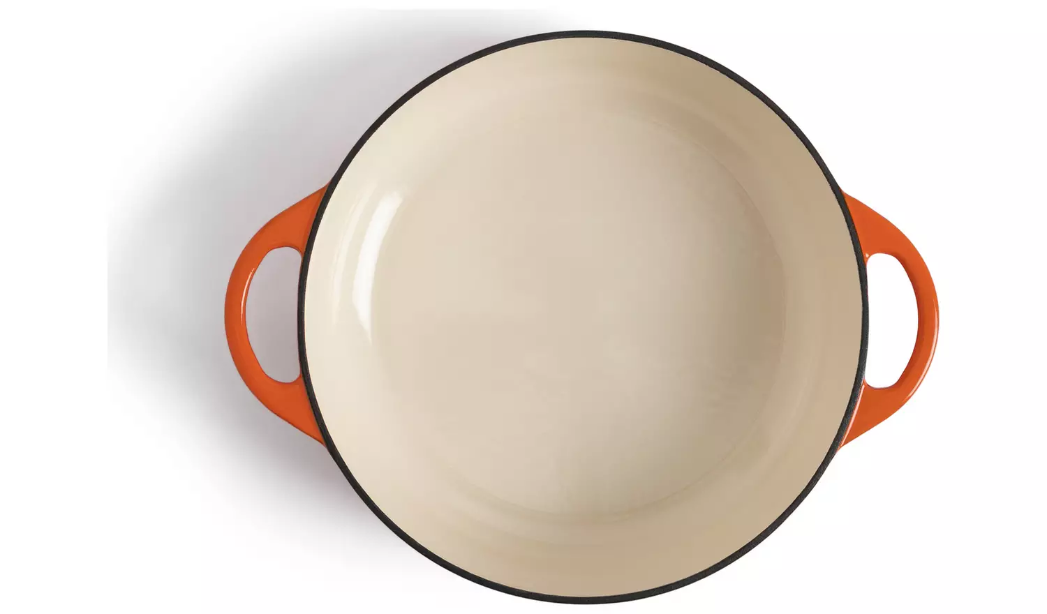 Habitat 4 Litre Cast Iron Shallow Casserole Dish - Orange