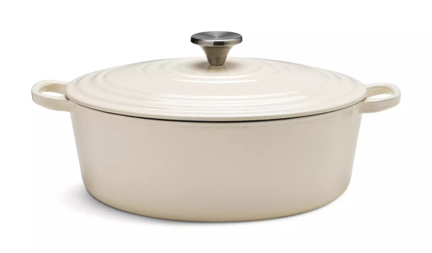 Habitat 4.7 Litre Cast Iron Oval Casserole Dish - Cream
