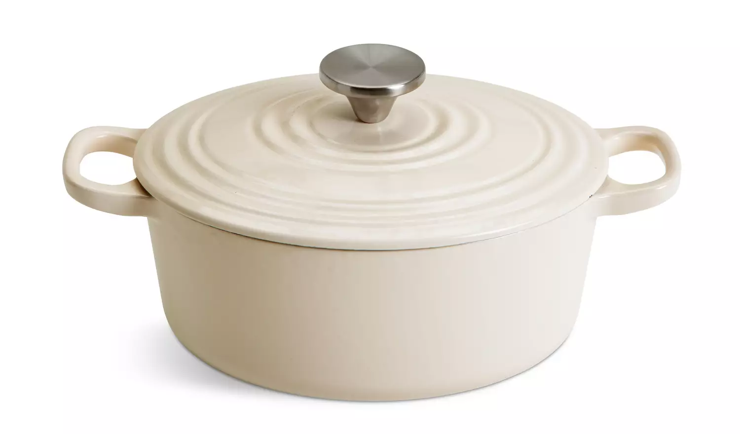 Habitat 2.4 Litre Cast Iron Oval Casserole Dish - Cream