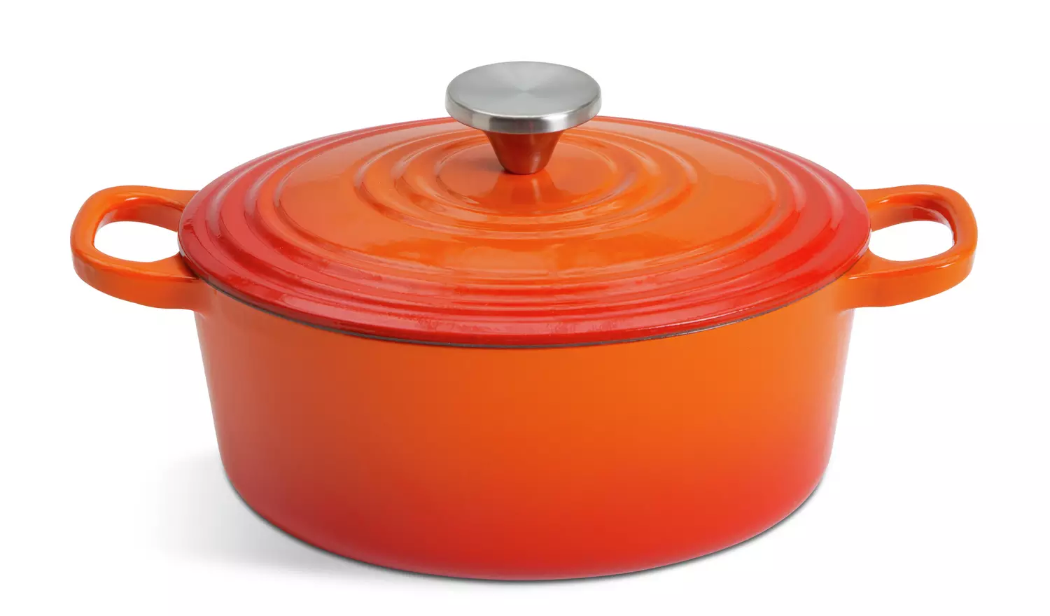 Habitat 2.4 Litre Cast Iron Oval Casserole Dish - Orange